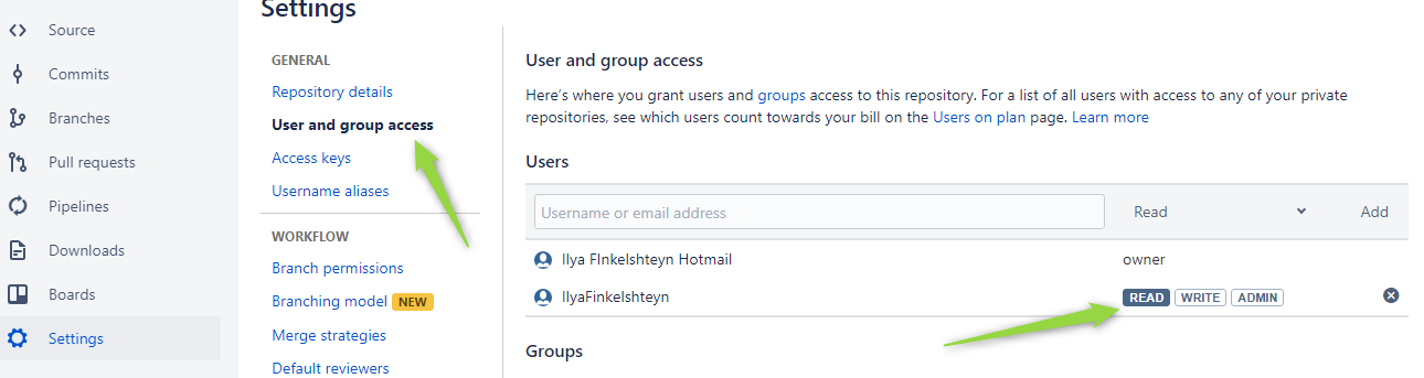 Bitbucket add user