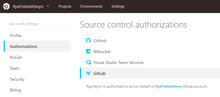 GitLab OAuth user