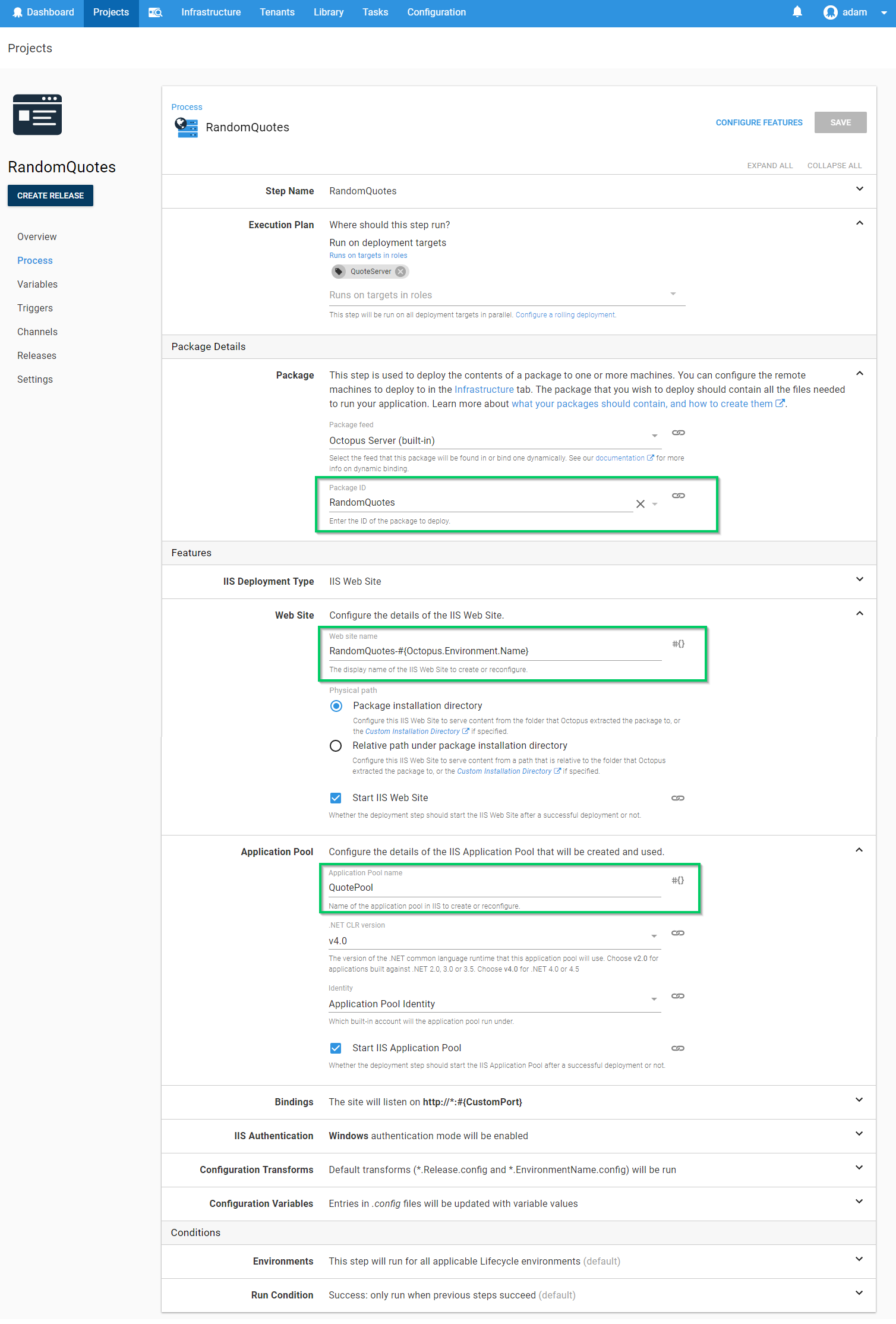 Octopus Deploy IIS