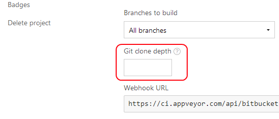 Git clone depth